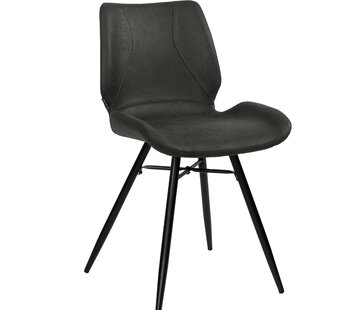 Bronx71 Stoel Barrel zwart eco-leer