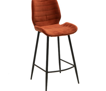 Bronx71 Barkruk Toby koper velvet 71 cm