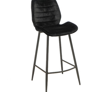 Bronx71 Barkruk Toby zwart velvet 71 cm