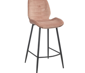 Bronx71 Barkruk Toby roze velvet 71 cm