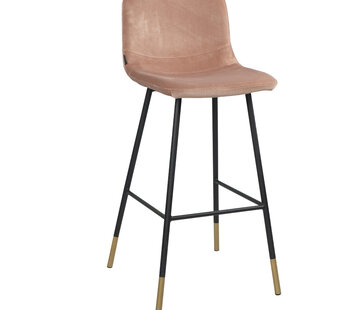 Bronx71 Barkruk Mikky roze velvet 65-78 cm