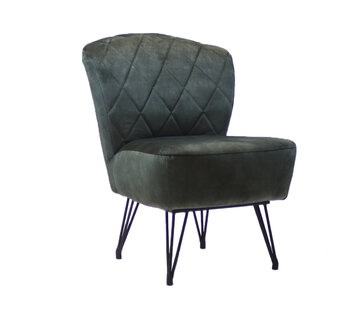 Bronx71 Fauteuil Else donkergroen velvet
