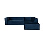 Hoekbank rechts Memphis donkerblauw velvet