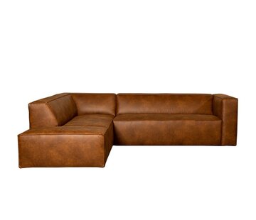 Bronx71 Hoekbank links Memphis cognac eco-leer