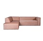Hoekbank links Memphis roze velvet