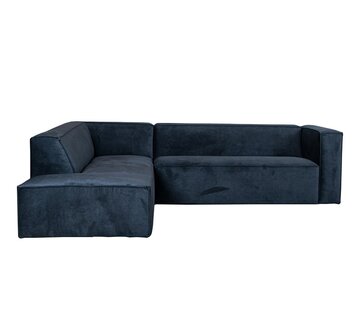 Bronx71 Hoekbank links Memphis zwart polyester