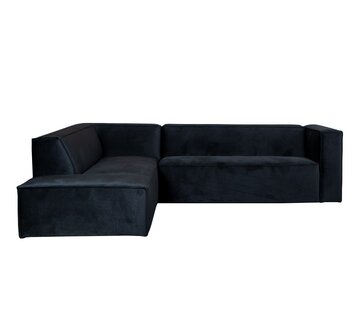 Bronx71 Hoekbank links Memphis zwart velvet