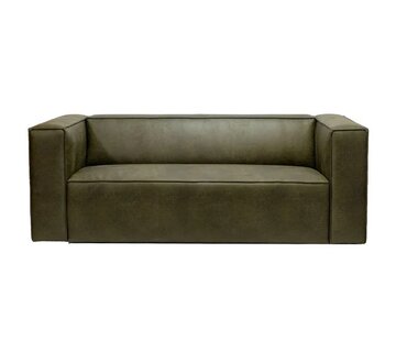 Bronx71 2,5-zitsbank Memphis olijfgroen eco-leer