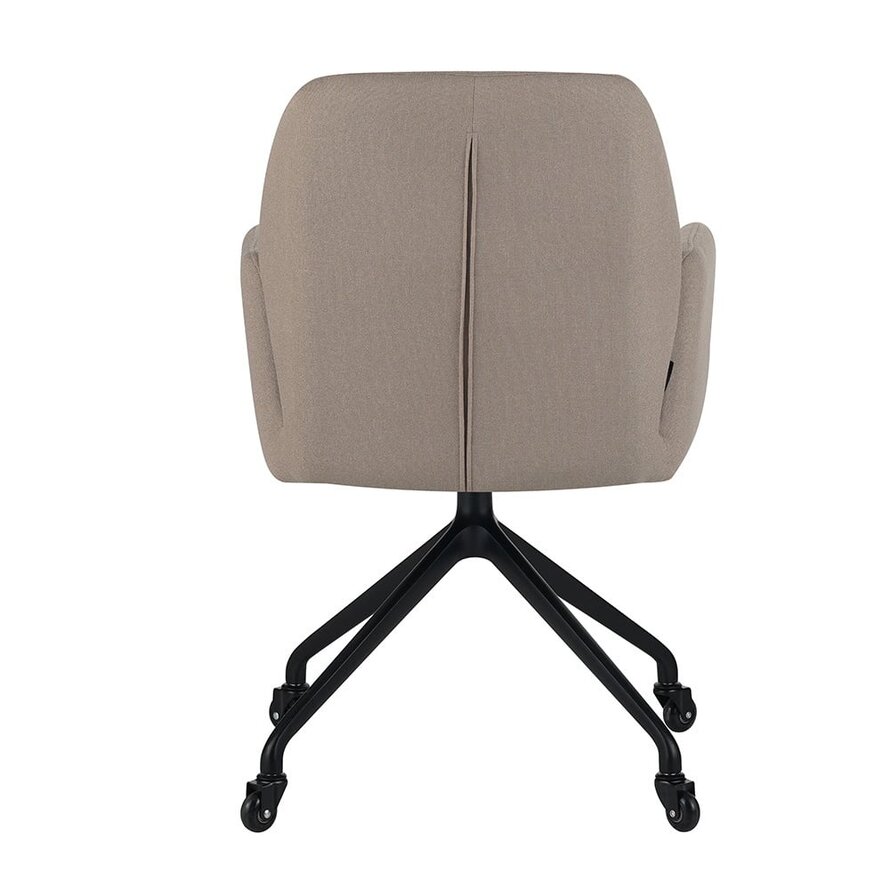 Stoel op wieltjes Runa gerecycled polyester taupe