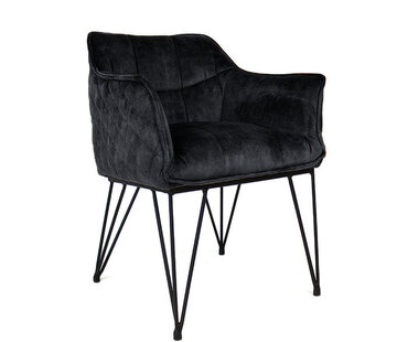 Bronx71 Stoel Jayron antraciet velvet