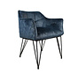 Stoel Jayron blauw velvet