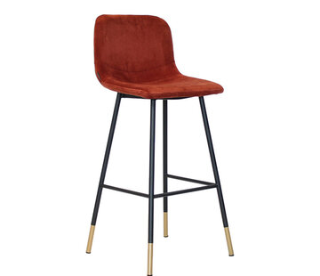 Bronx71 Barkruk Mikky koper velvet 65-78 cm