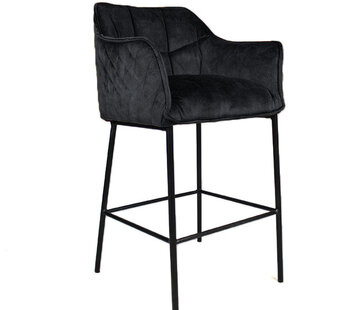 Bronx71 Barkruk Jayron antraciet velvet 82 cm