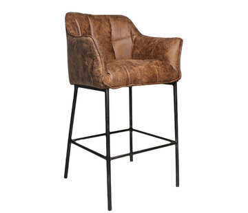 Barstoel Aaron cognac microvezel 82 cm