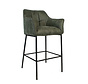Barstoel Aaron microvezel - Leatherlook olijfgroen 82 cm