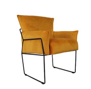 Bronx71 Fauteuil Lasse okergeel velvet