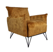 Fauteuil Mika okergeel velvet