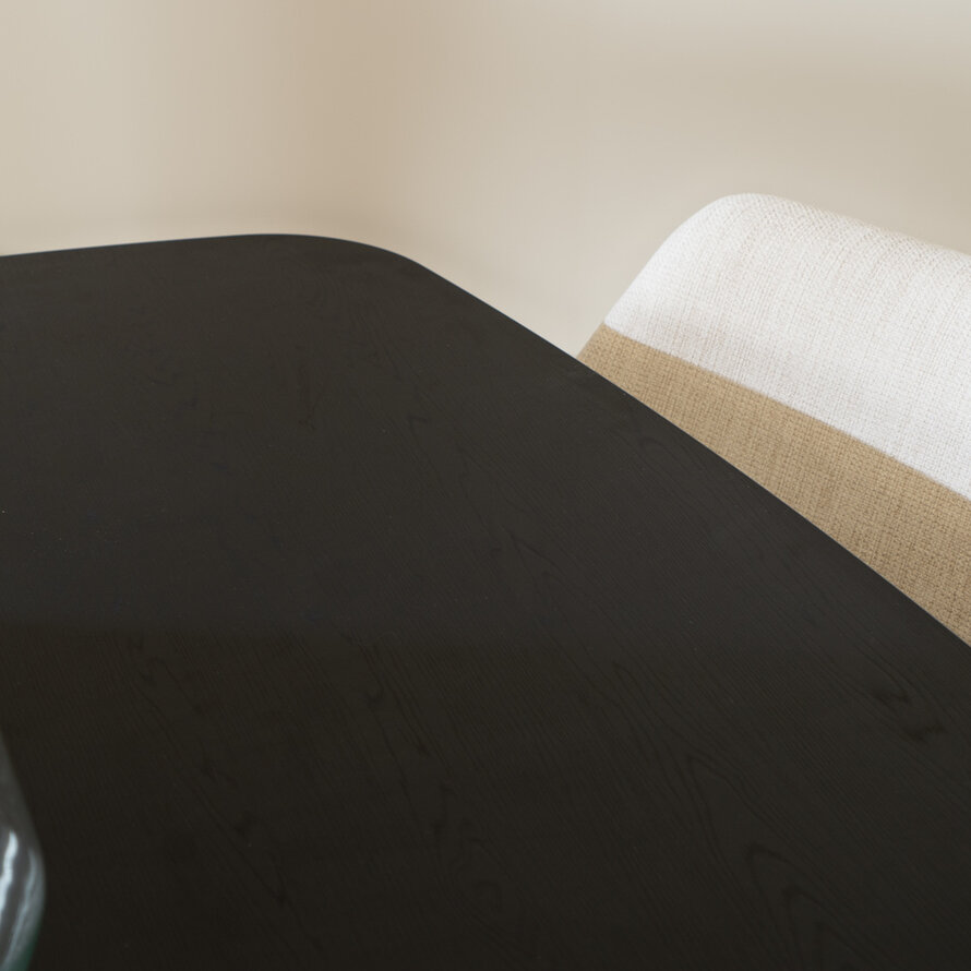 Eettafel Dio Deens ovaal melamine zwart 240 x 120 cm