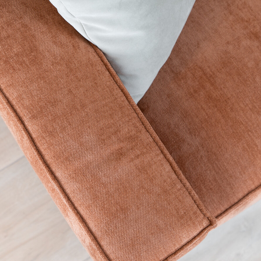 3-zitsbank Kansas terracotta polyester