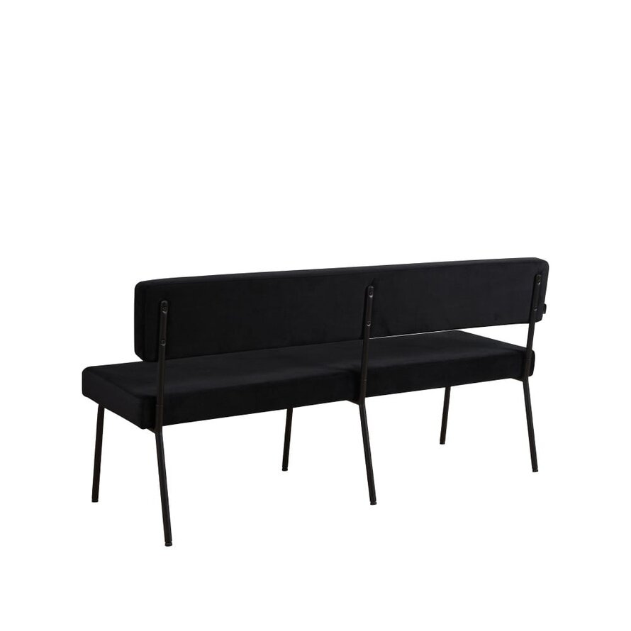 Eetkamerbank Espen zwart velvet 160 cm