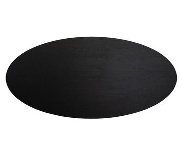 Bronx71 Tafelblad Roan ovaal melamine zwart 270 x 130 cm