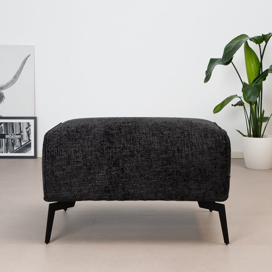 Hocker Vegas zwart chenille