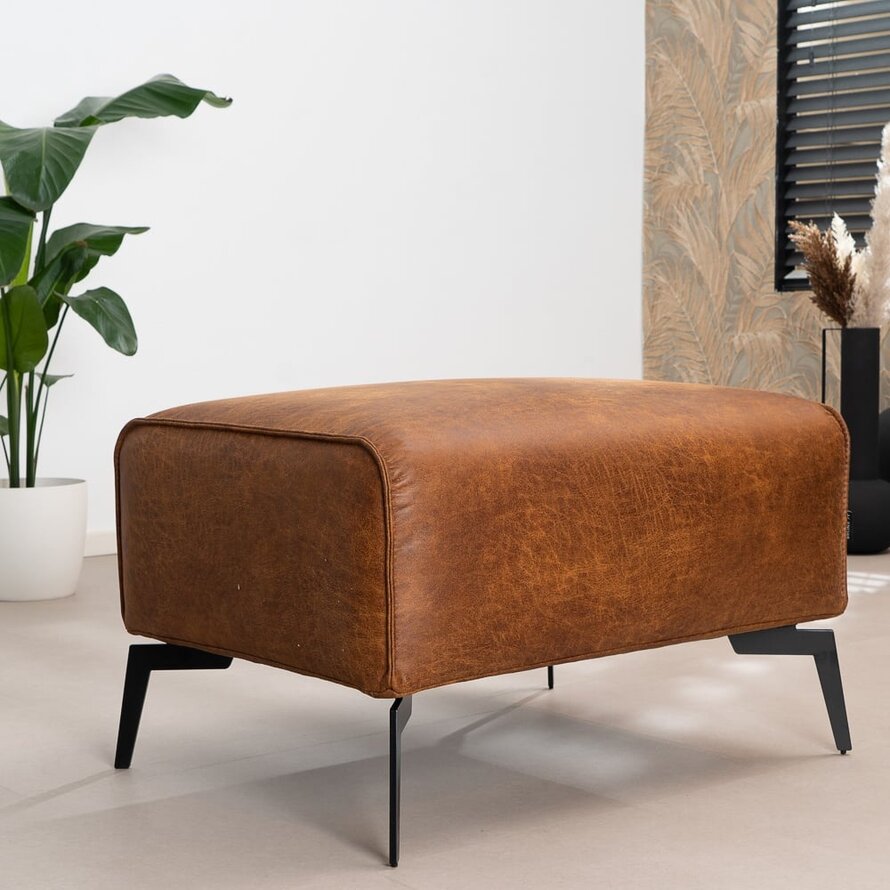 Hocker Vegas cognac eco-leer