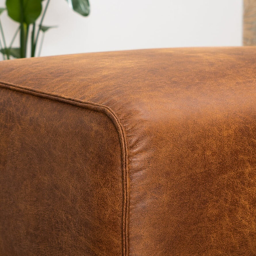 Hocker Vegas cognac eco-leer