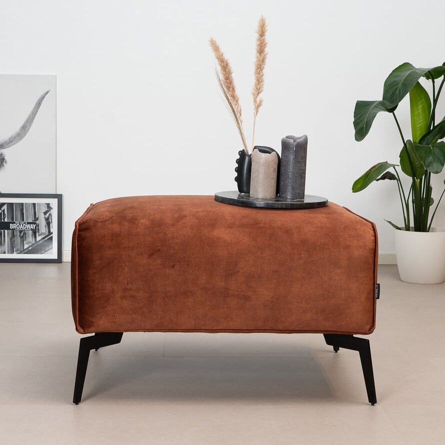 Hocker Vegas koper velvet