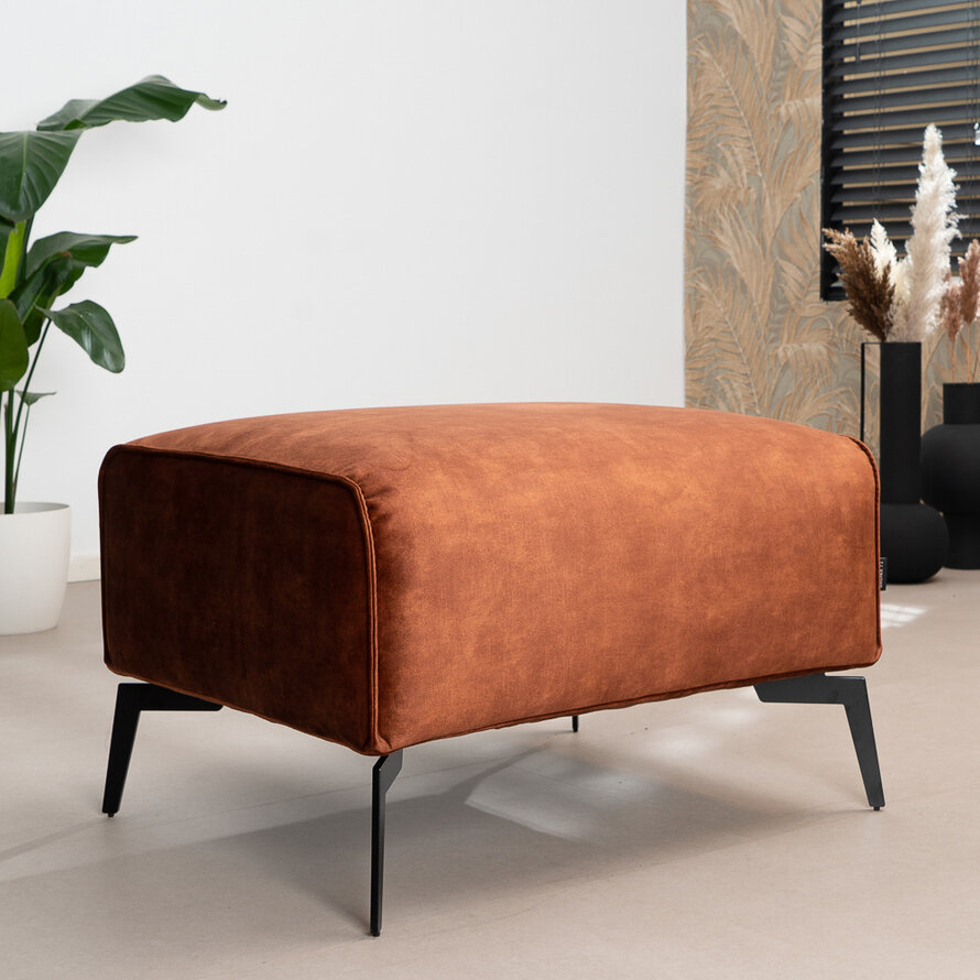 Hocker Vegas koper velvet