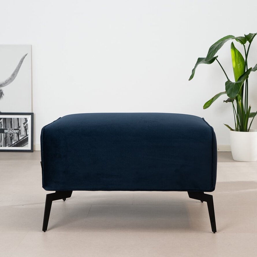 Hocker Vegas blauw velvet