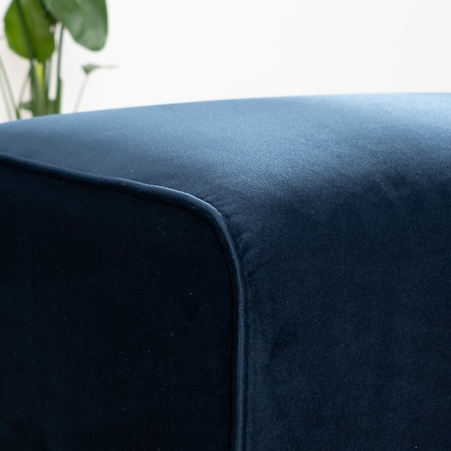 Hocker Vegas blauw velvet