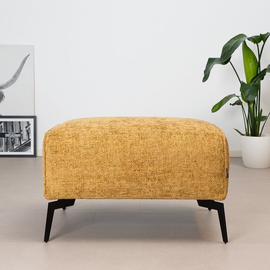 Hocker Vegas okergeel chenille