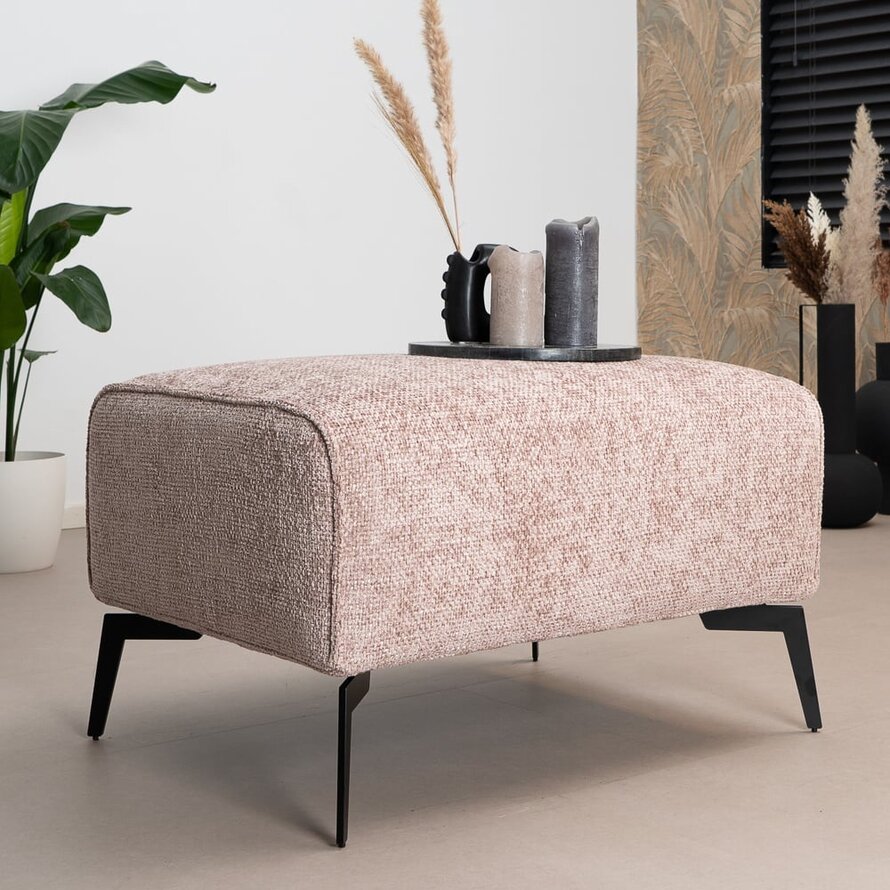 Hocker Vegas roze chenille