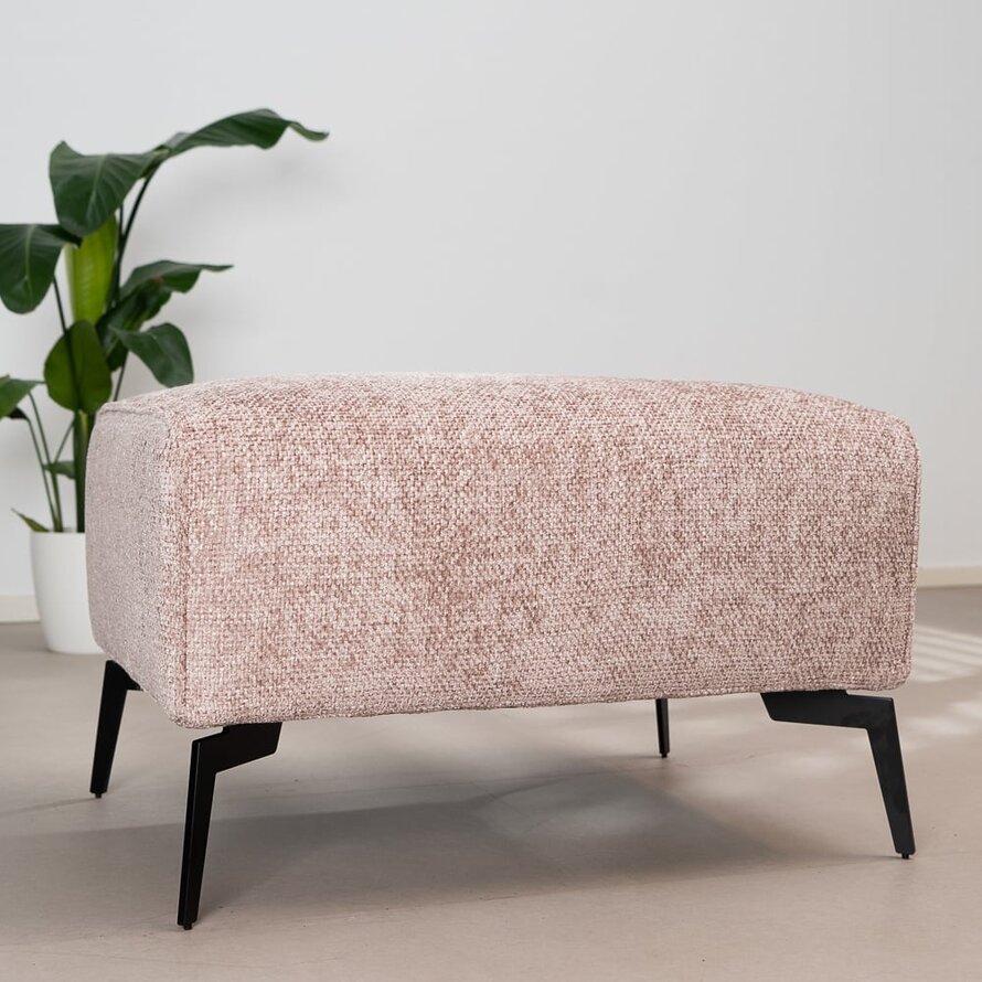 Hocker Vegas roze chenille