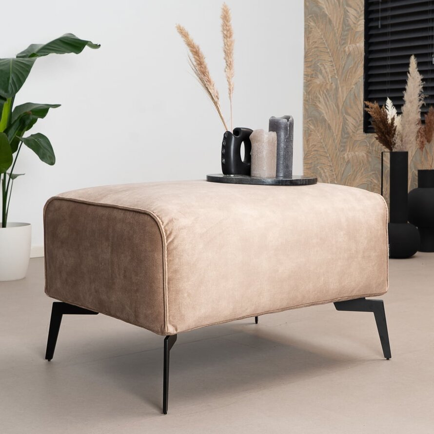 Hocker Vegas taupe velvet