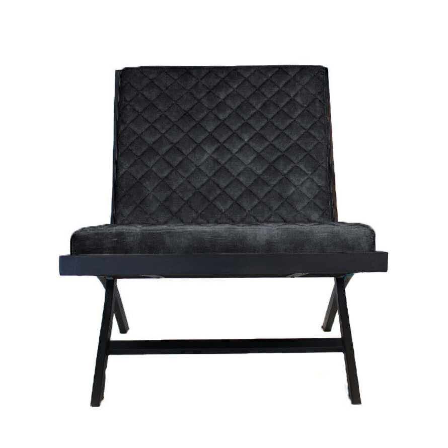 Fauteuil Madrid antraciet velvet