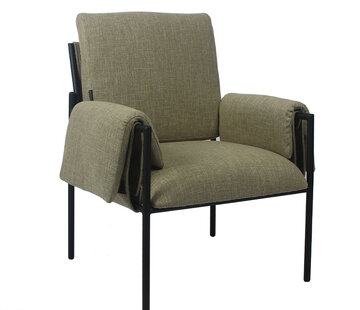 Bronx71 Fauteuil Urban linnen olijfgroen