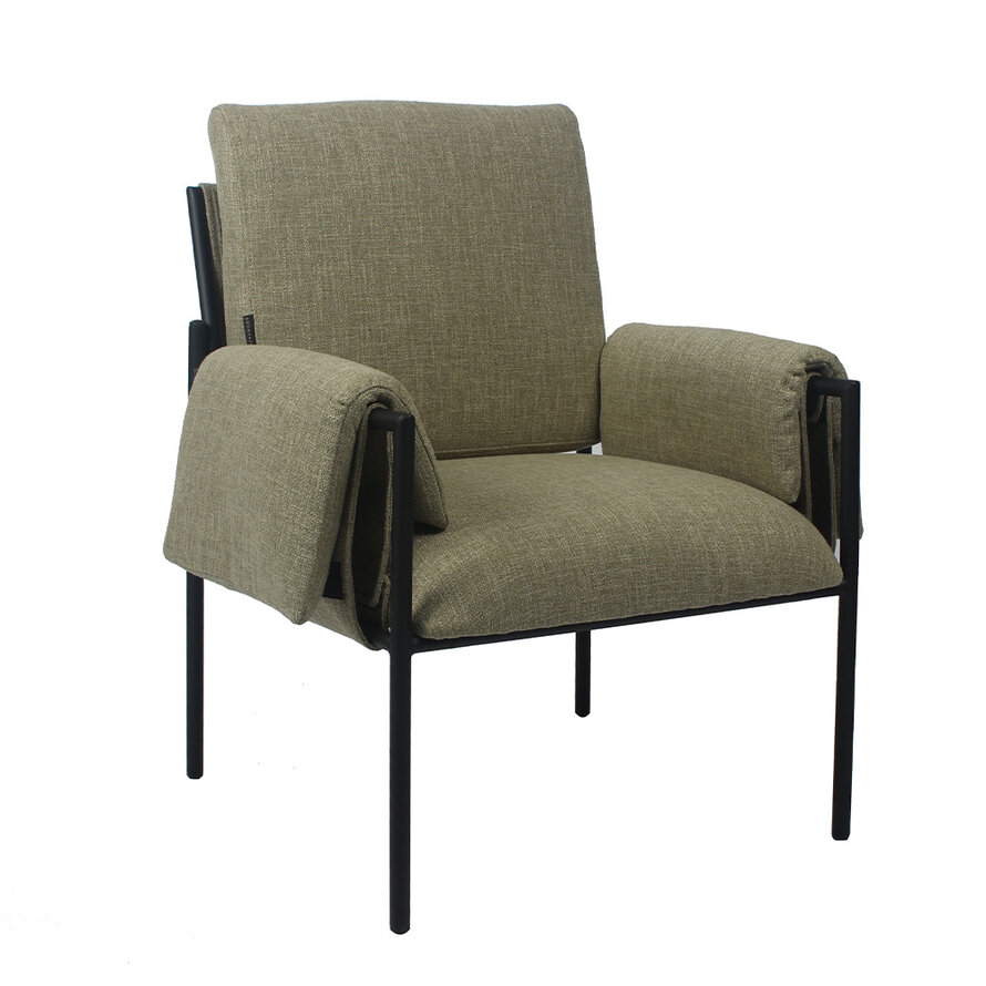 Fauteuil Urban linnen olive green