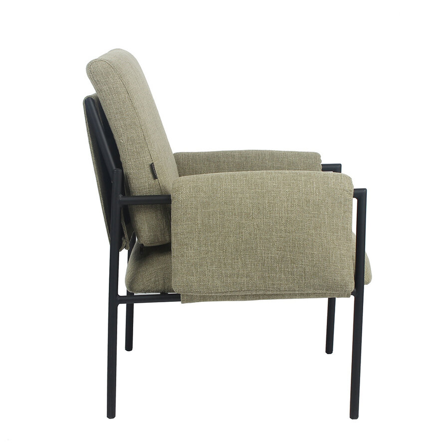 Fauteuil Urban linnen olijfgroen