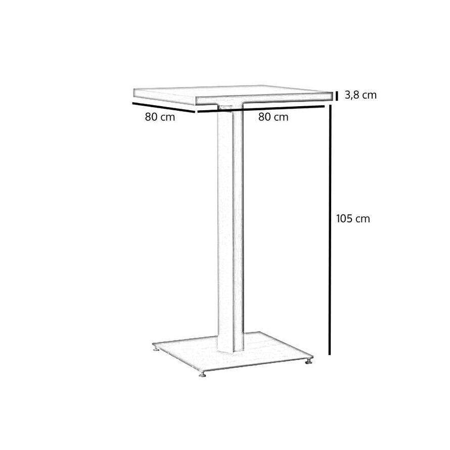 Bartafel Nils melamine beige 80 x 80 x 109 cm