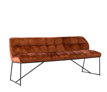 Bronx71 Eetkamerbank Janna koper velvet 185 cm