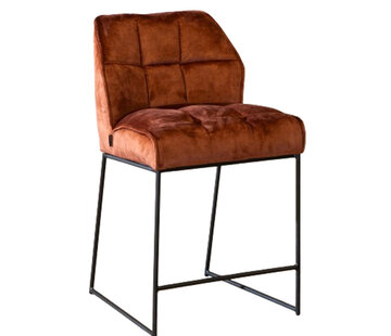 Bronx71 Barkruk Janna koper velvet 70 cm