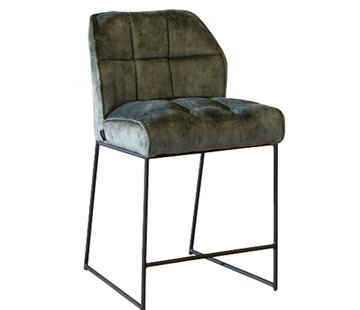 Bronx71 Barkruk Janna groen velvet 70 cm