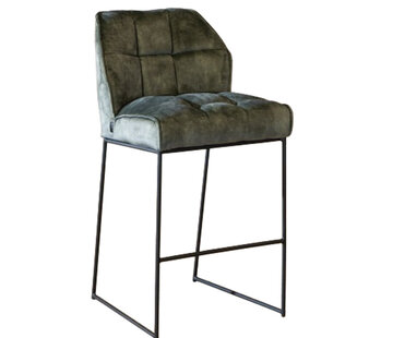 Bronx71 Barkruk Janna groen velvet 82 cm