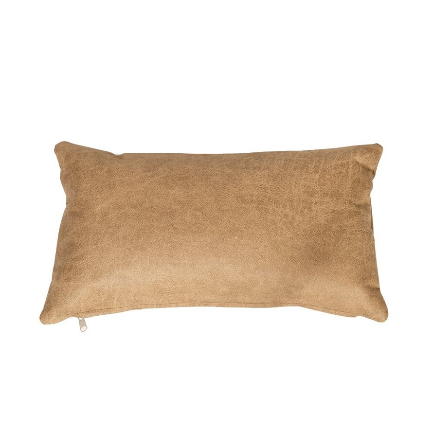 Kussen Kyla eco-leer beige 25 x 45 cm