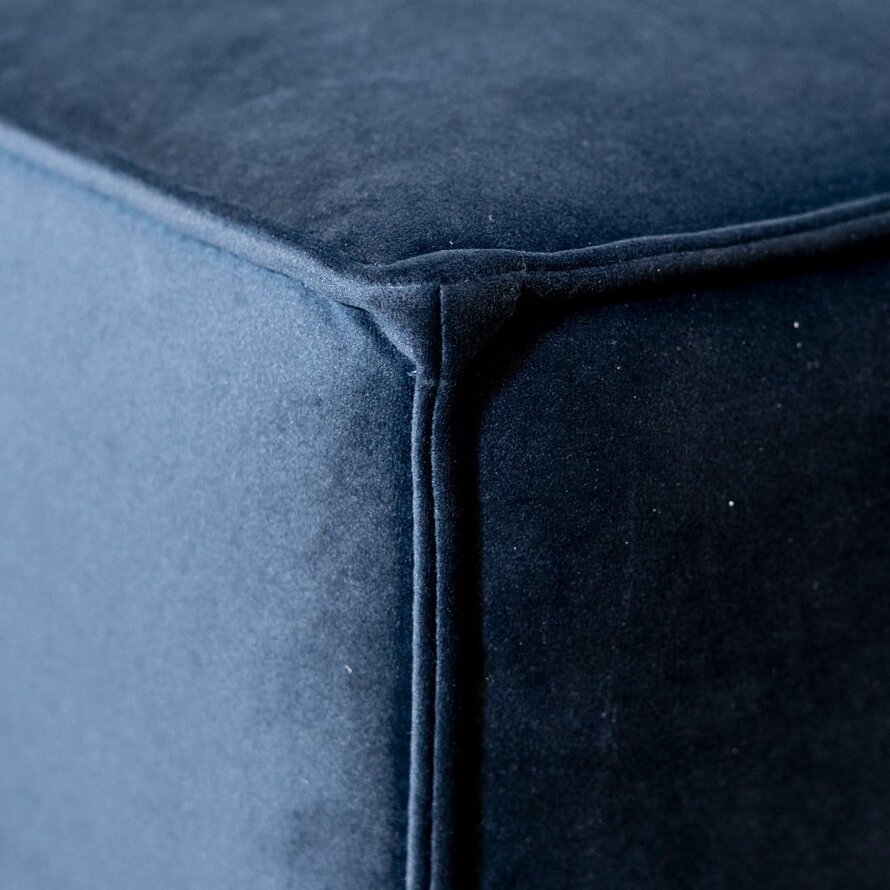 Hocker Memphis donkerblauw velvet