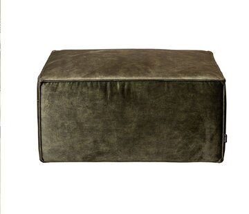 Bronx71 Hocker Memphis donkergroen velvet