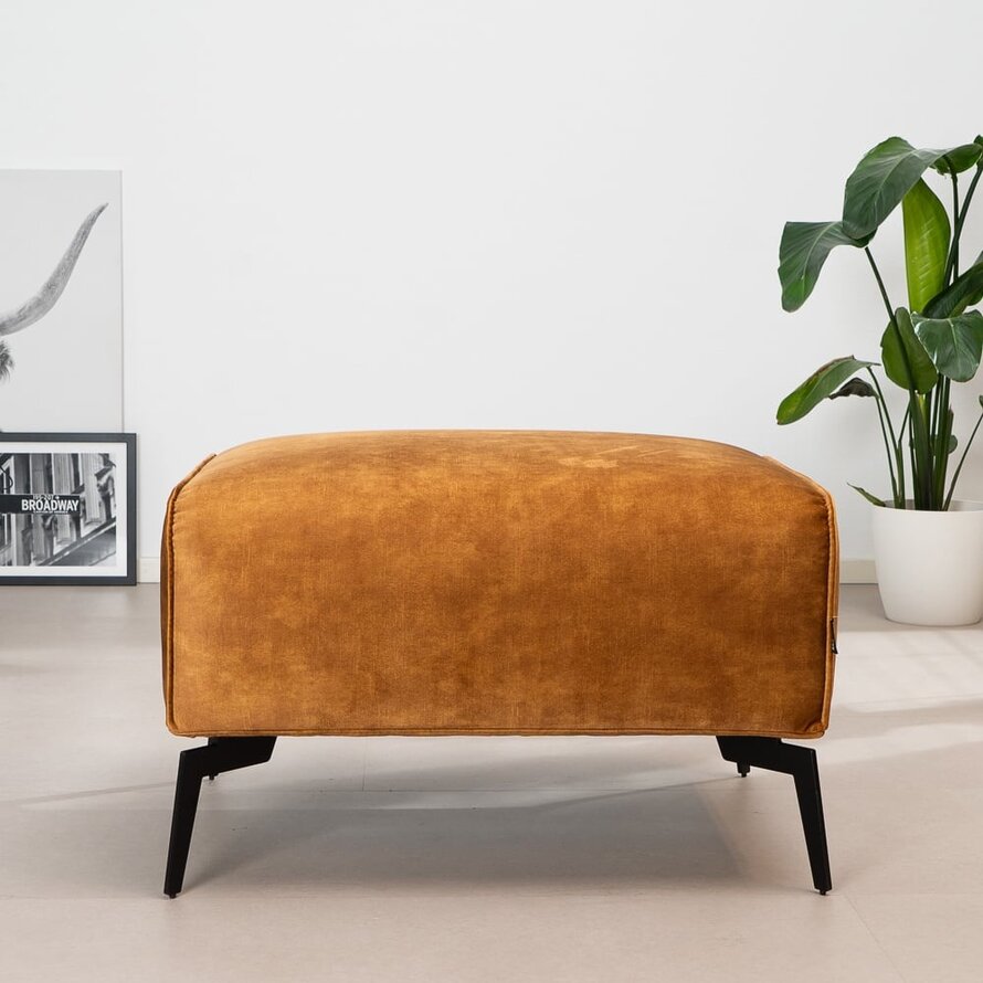 Hocker Vegas okergeel velvet