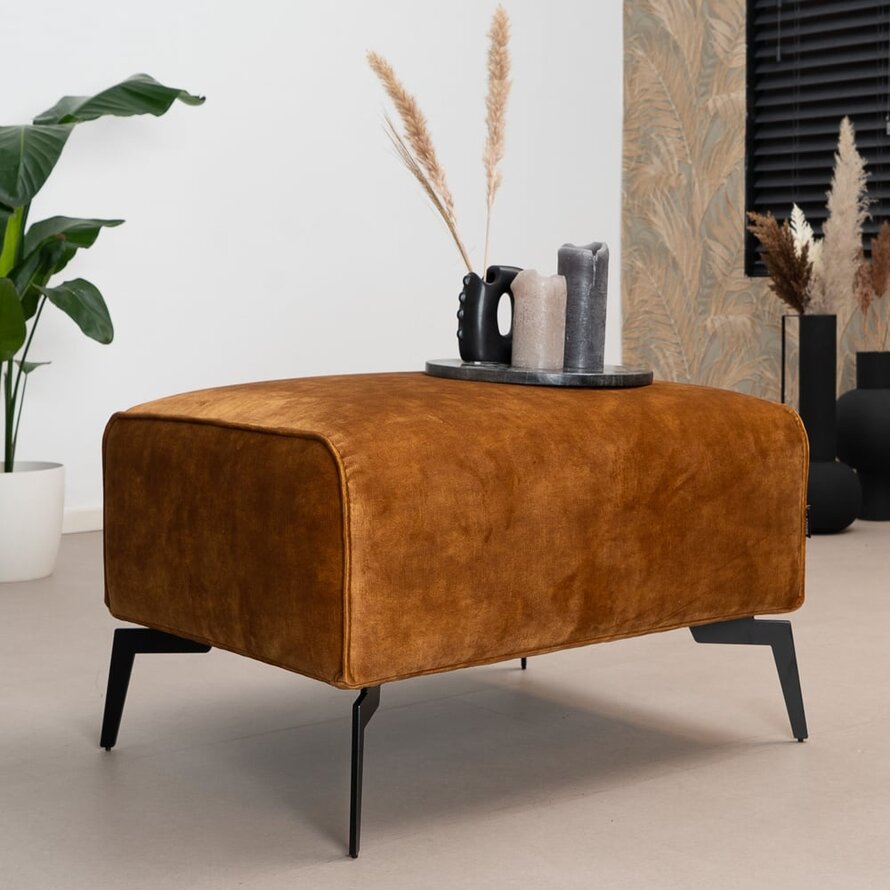 Hocker Vegas okergeel velvet